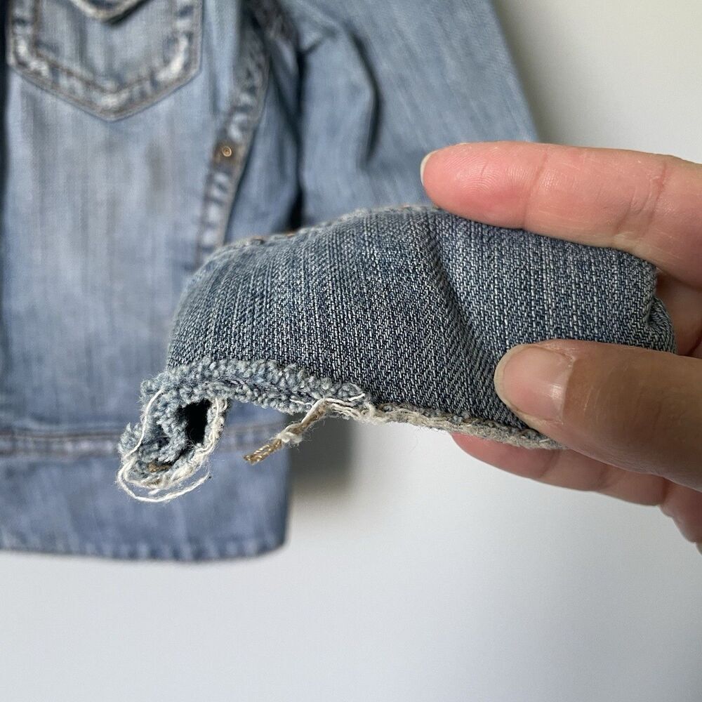 Vintage Silver Jeans Denim Jacket Coat y2k 2000's Blue Cotton Women's Small - Picture 7 of 7